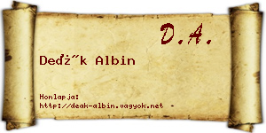 Deák Albin névjegykártya