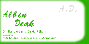 albin deak business card