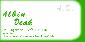 albin deak business card